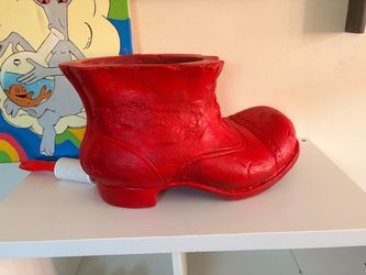 Big red boot flower pot