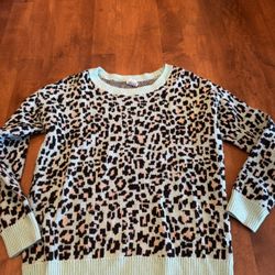 Woman’s Victoria’s Secret, pink vintage leopard print sweater