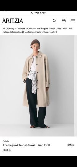 Aritzia Babaton Regent Coat Marcona Beiga 127445 S/P