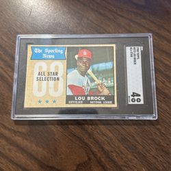 SGC 1968 Topps Card Number 372 Lou Brock All-Star Graded 4