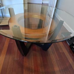 Coffee Table - Glass And Copper Center