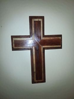 Wooden Cross with lights