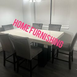 Furniture table with six chair