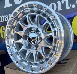 17” KMC 556 Wheels 17x8.5” Rims Size Gloss Silver Finish