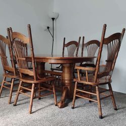 Large dining table with 4 chairs