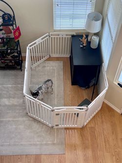 8 panel - 31.5” high - white playpen for dogs and puppies
