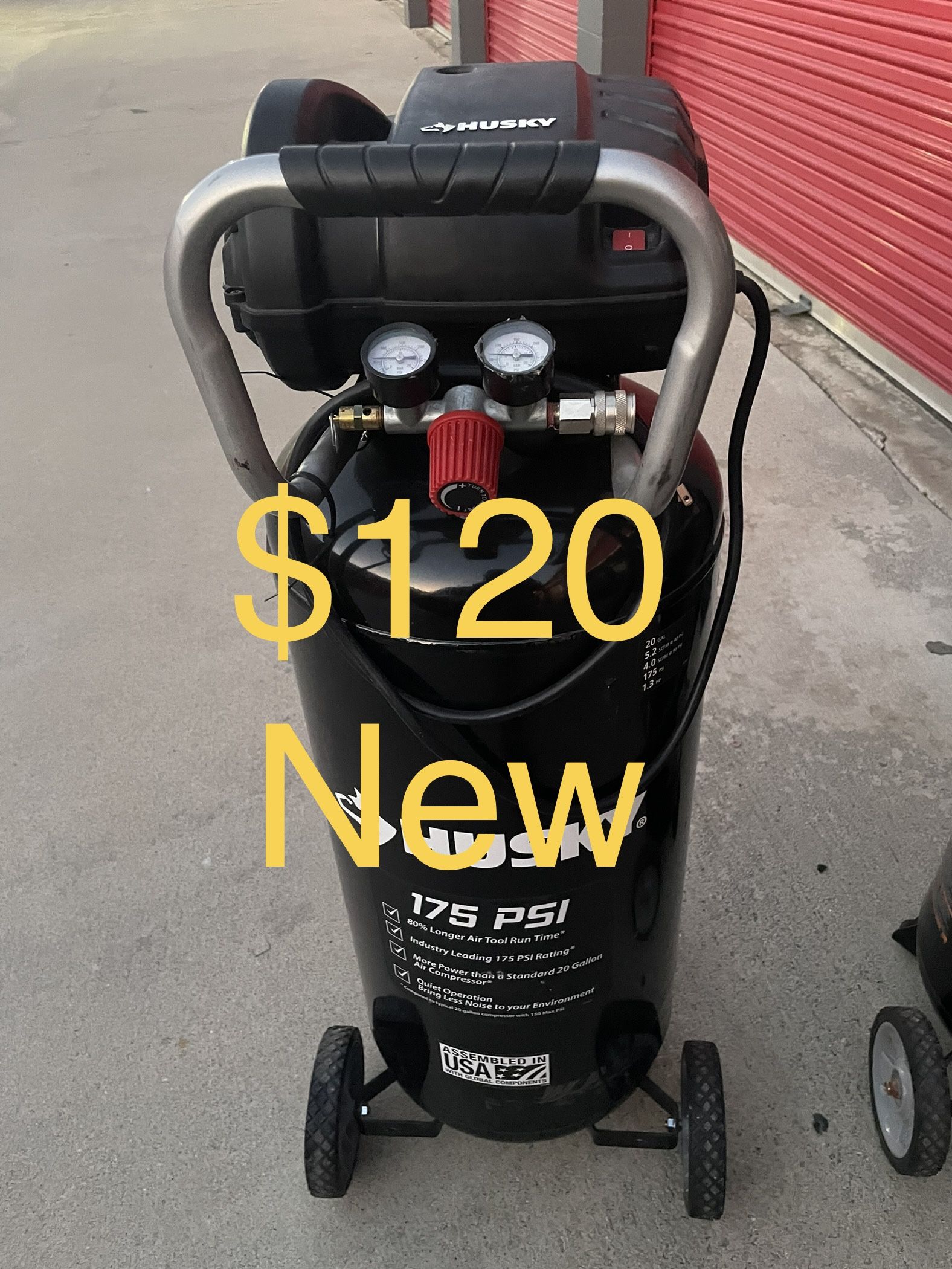 Brand New 20 Gal. 175 PSI Portable Electric Air Compressor The Husky 20