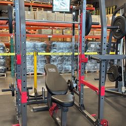 BLACK FRIDAY SALE - MARCY SM4903 - Home Gym Smith Machine Squat Rack Power Cage with Olympic Bench  