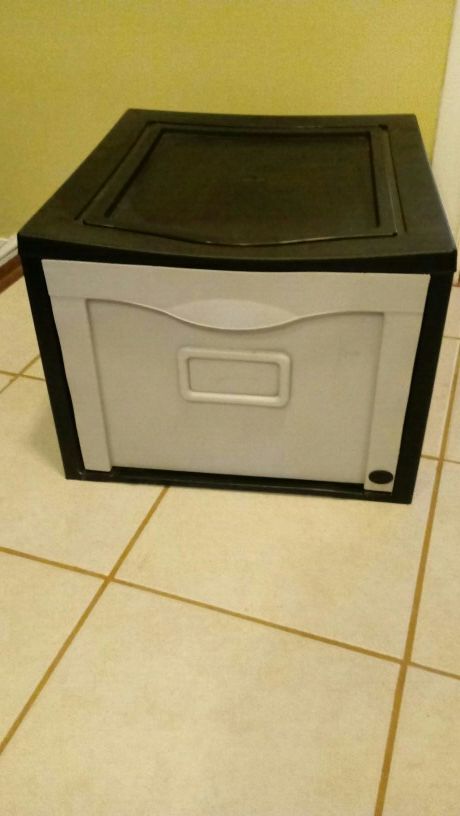 Dr. Byte® Stackable File Drawer, Black/Gray