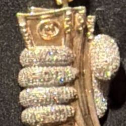 Gold Pendant 10k Gold W Diamonds 