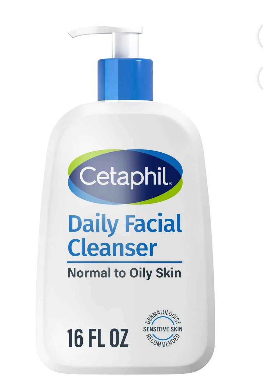Cetaphil Daily Facial Cleanser for Sensitive, Combination to Oily Skin, 16 oz (2 Bottles)