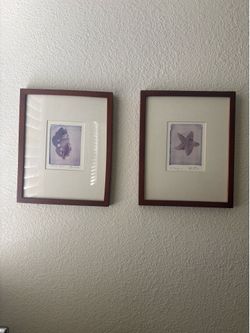 Framed signed artwork