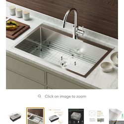 30 X 22 Inch Drop-in 304 Stainless Steel Sink Kitchen with Protector