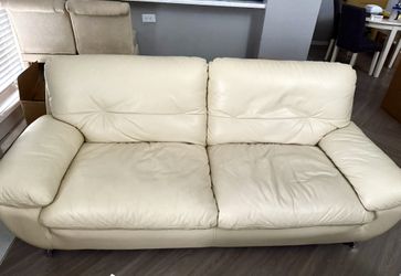 Need Gone Soon! Beige Leather Sofa