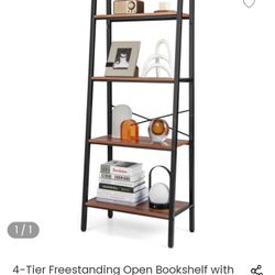 4tier Open Book Shelf With Metal Frame Brand New $60