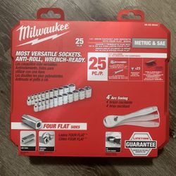 Milwaukee 25pc 1/4 Ratchet And Sockets (mm/sae)