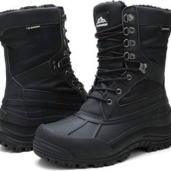NEW Size 7 ALEADER Men Insulated Waterproof Winter Snow Boots Lace Up