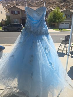 Light Blue Ball Gown Formal Dress