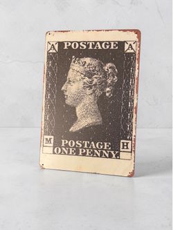 Vintage stamp metal sign