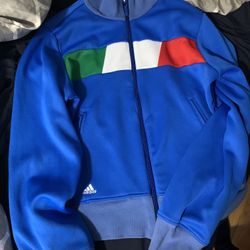 Adidas Italy Italia Zip Sweater Jersey Medium Men Women’s Blue Soccer World Cup 