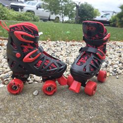 Generic Boys' Trac Star Adjustable Roller Skates - Black/Red
