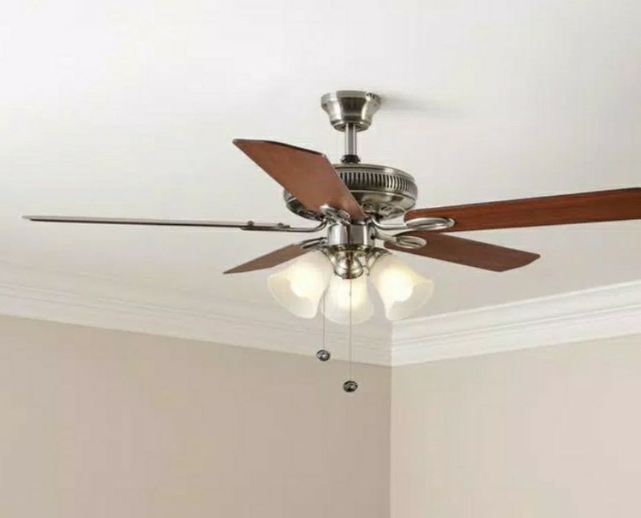 Hampton Bay Glendale 52 in. LED Indoor Brushed Nickel Ceiling Fan with Light Kit