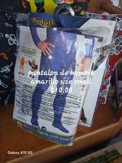 Yellow mens tights with feet