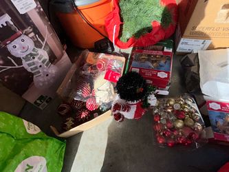 Christmas Decorations Lot. Bulbs. Inflatable, wreaths,lights, snow man