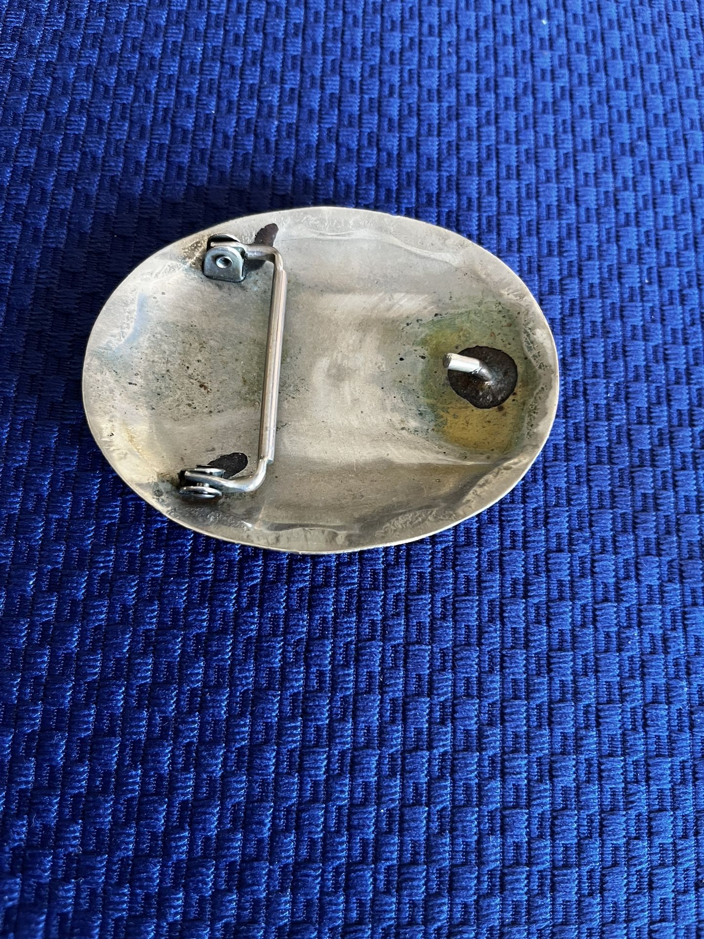 Navajo Belt Buckle .999 Nickel Buffalo Gemstone Handmade