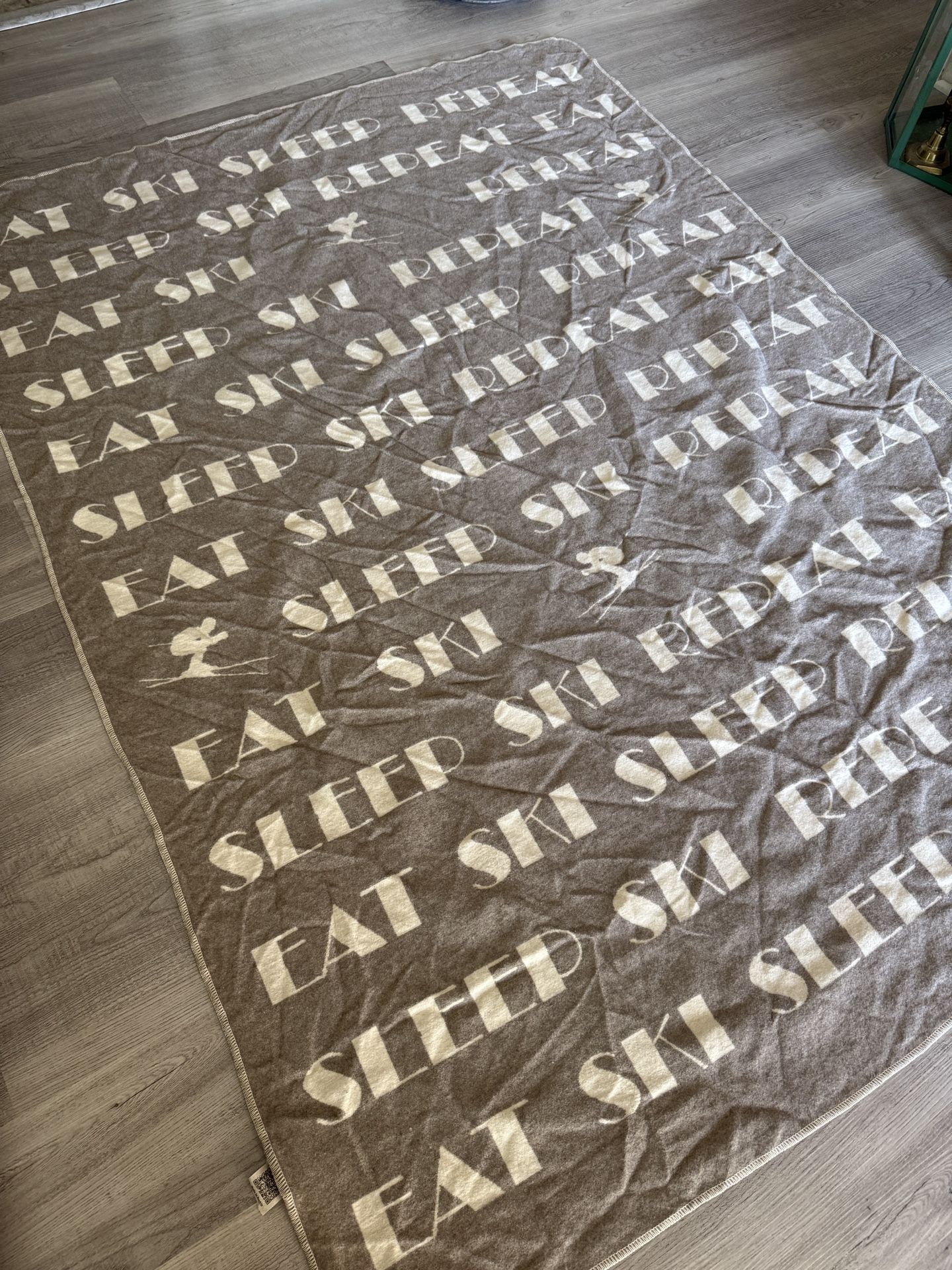 David Fussenegger Ski Theme Throw Blanket Made In Austria 76x56 Brown