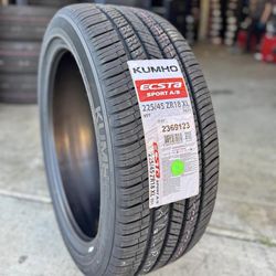 225/45r18 Kumho New tires installed and balanced