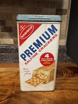 Vintage Nabisco Premium Saltine Cracker Tin Canister 