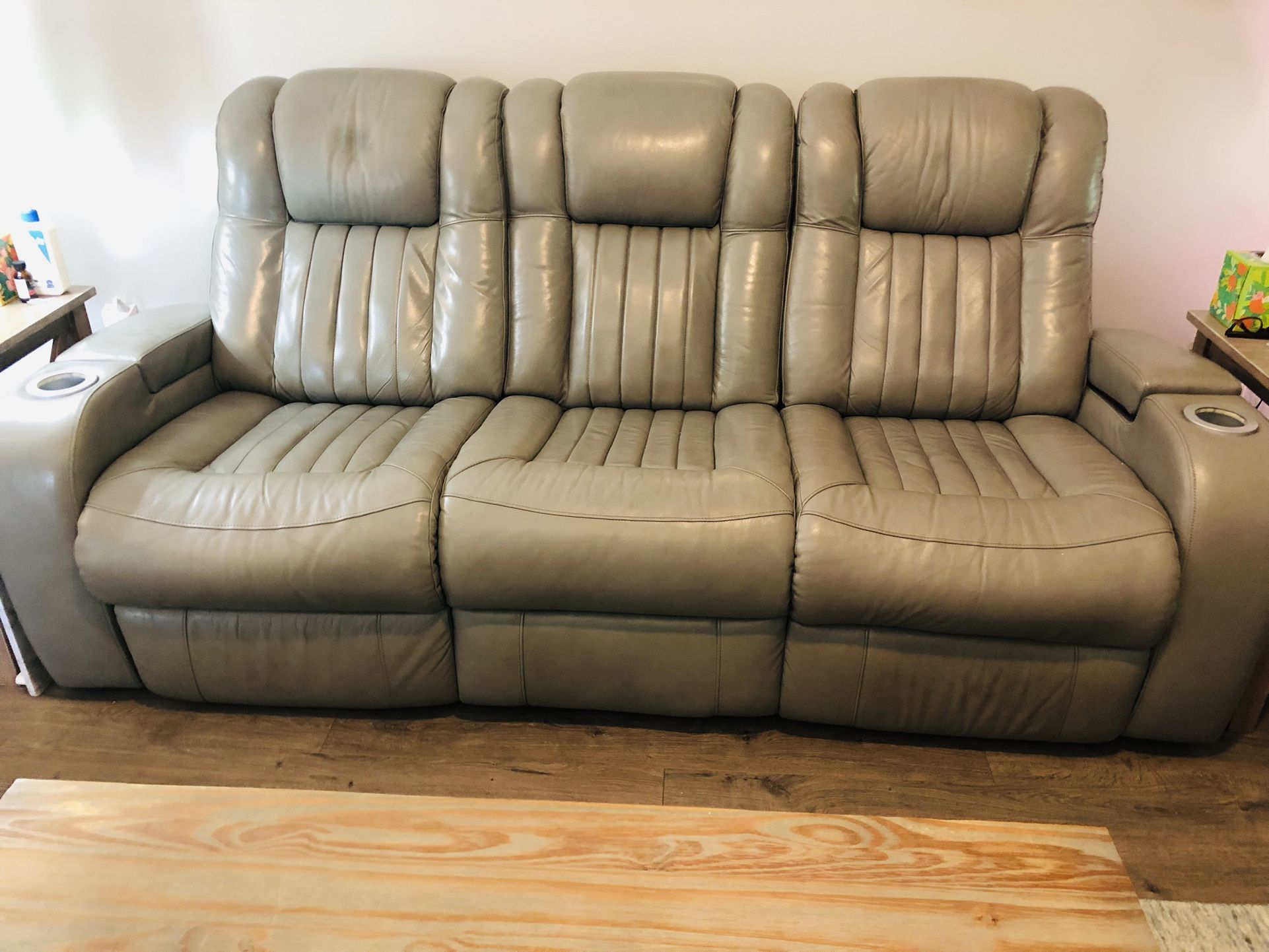 Grey Leather Sofa And Loveseat