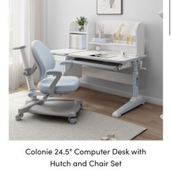 Colonie 24.5" Computer Desk with Hutch and Chair Set