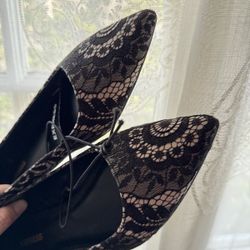 NWT Black Lace Shoes (orig $58)