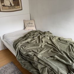 IKEA Malm White Bed Frame, Twin with mattress