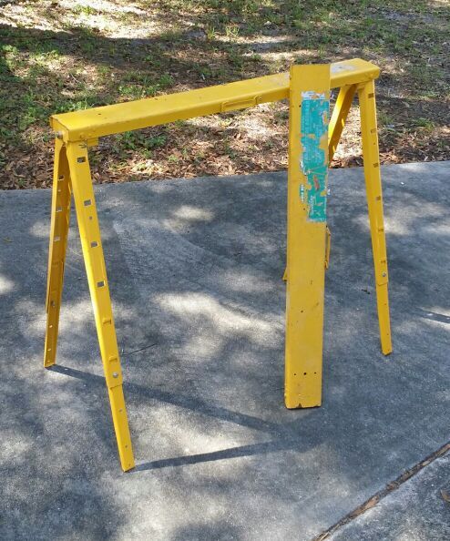 Two Crawford Pro 38 In. Adjustable Steel Sawhorses