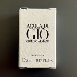 Acqua di Giò Giorgio Armani Eau de Parfum (EDP) 5ml / 0.17 fl oz Mini Cologne for Men – New