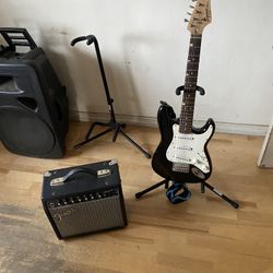 Fender, Electric Guitar And Fender Amplifier 