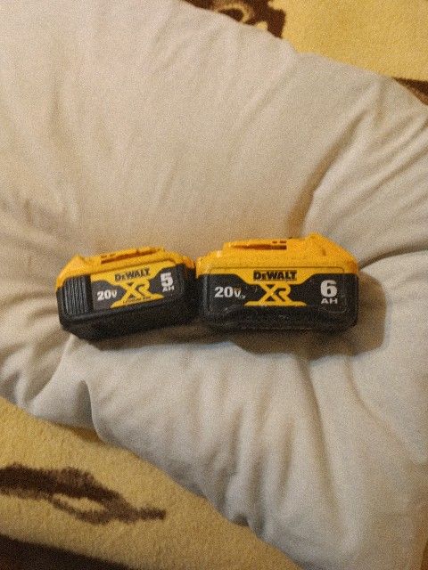 Two DeWalt Batteries 5 Ah and 6 AH $80 Firm Price , No Discount