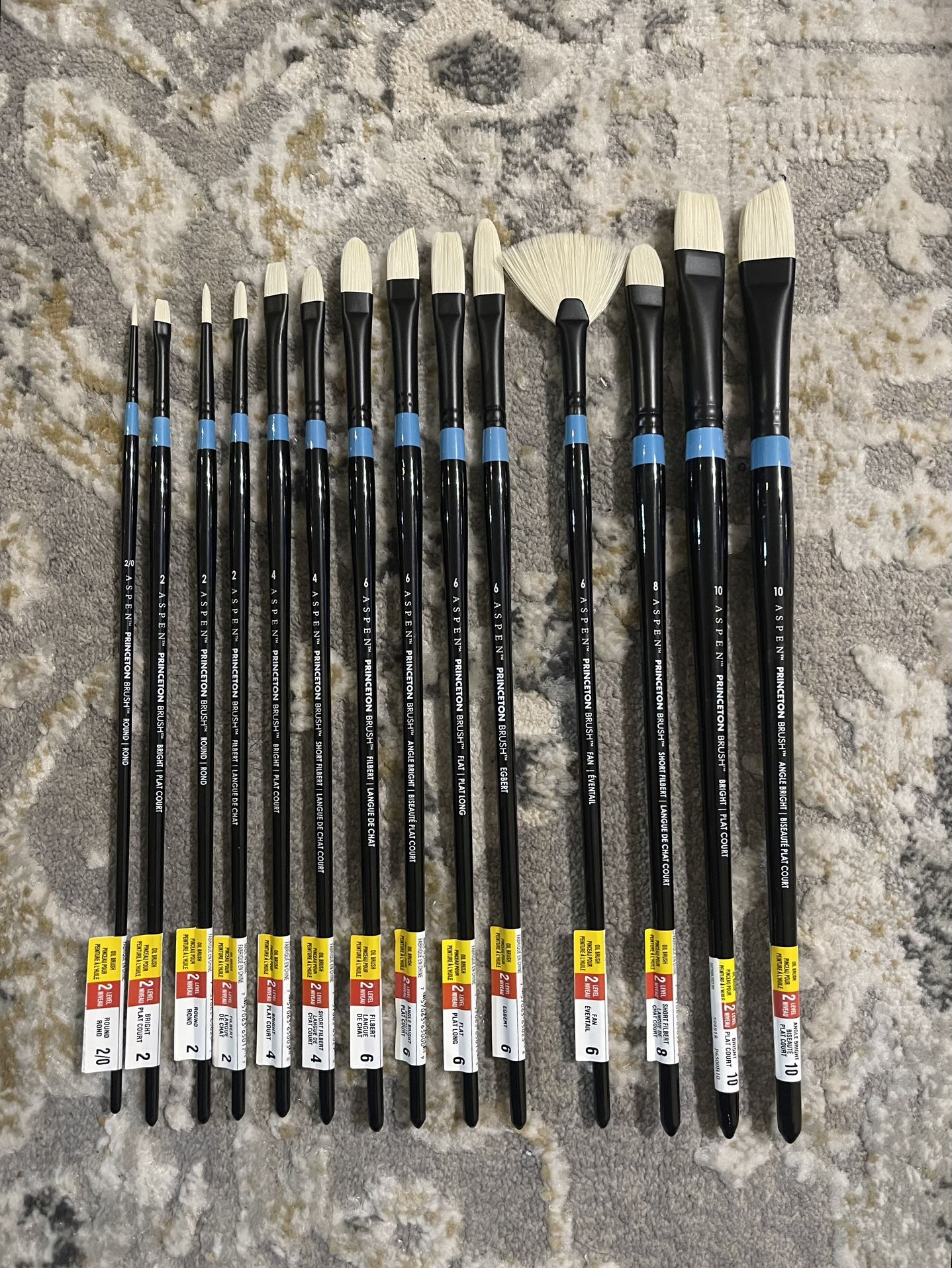 Aspen Black & Blue Princeton Artist Paint Brushes Bundle #3