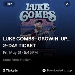 Luke Combs Lower Level Two Day Pass 