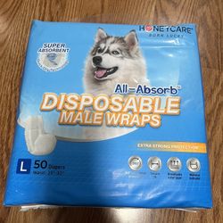 All-Absorb A24 Male Dog Wrap, 50 Count, Large