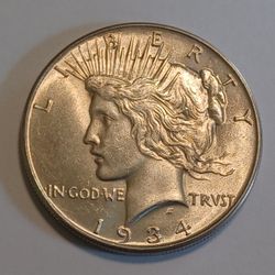 High grade 1934-P Peace Dollar unc
Mint luster.
Great strike.