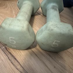 Pair Of 5 Pound dumbbells