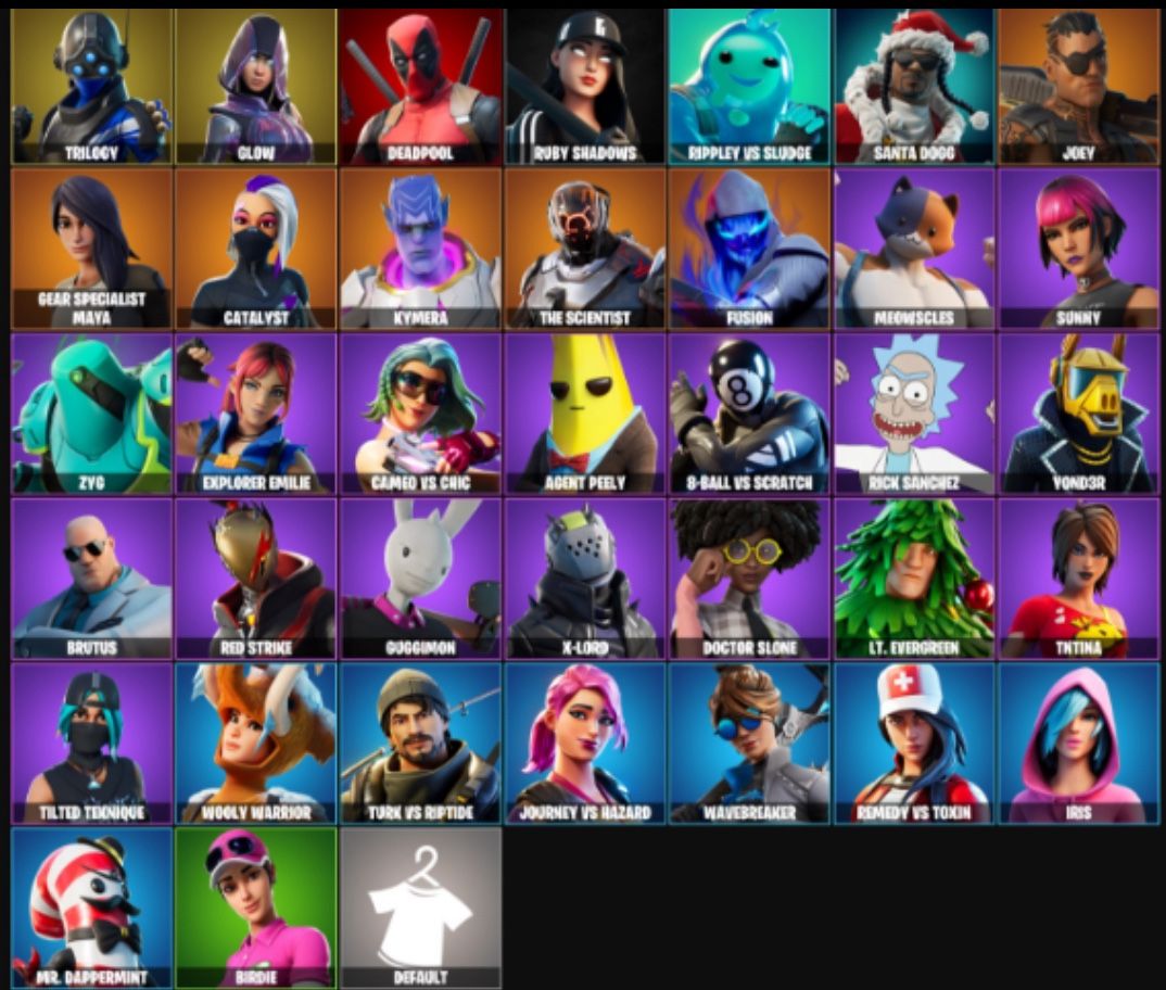 38 Skins | OG GLOW | MR. DAPPERMINT | TRILOGY | GLOW | RUBY SHADOWS | RIPPLEY VS SLUDGE | SANTA DOGG | GEAR SPECIALIST MAYA 
