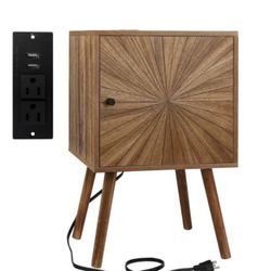 NEW Nightstand with Charging Station Bedside Table End Table Side Table 