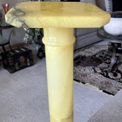 Vintage Yellow Onyx Pedestal 