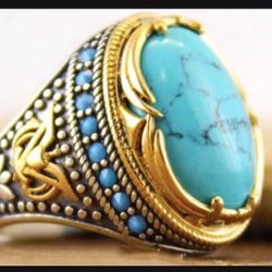 *SALE* Southwest Created Turquoise Southwest Style Ring Size 6 Or 8