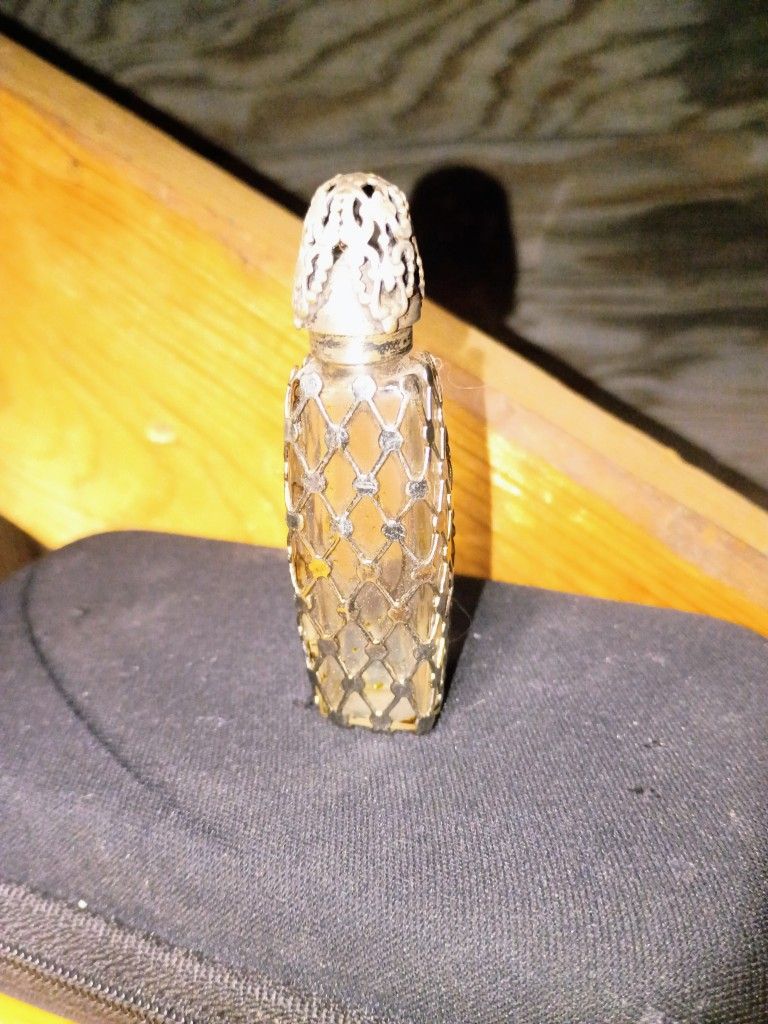 Estee Lauder Antique Sterling Silver Caged Perfume Bottle , Made In France